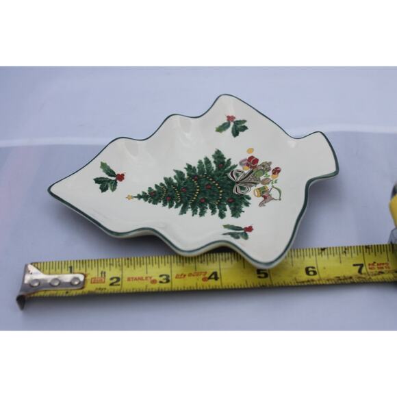 MIKASA Christmas Story Tree Shaped Dish Nut/Candy Plate Tray VINTAGE - Picture 4 of 4